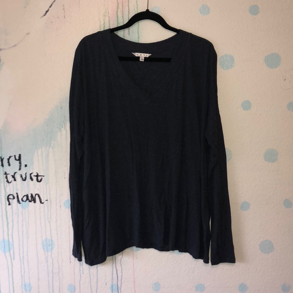 blue loose long sleeved xl cabi blouse